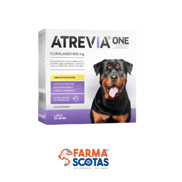 Atrevia one large 20 a 40kg 1M Atrevia one large 400mg para perros de 20 a 40kg | Antipulgas